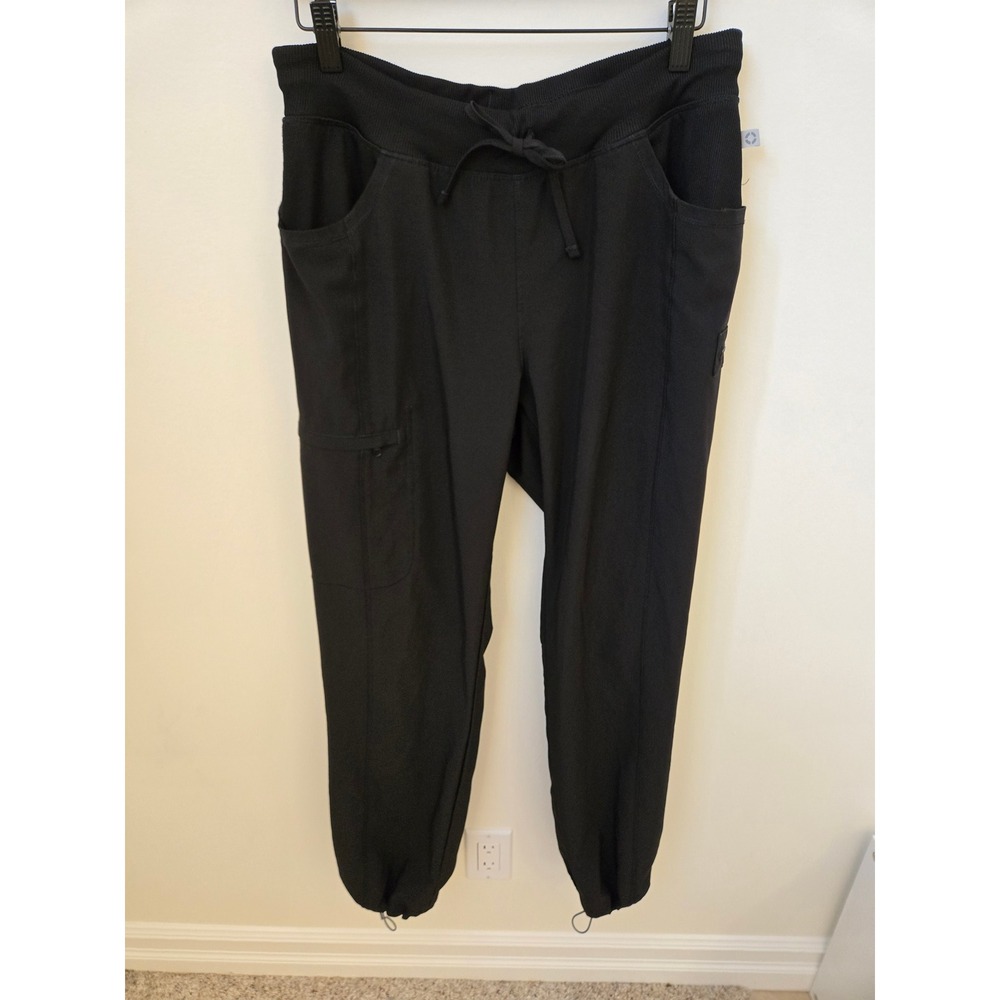 Cherokee Infinity Womens Black Cargo Scrub Joggers Stretch Medical Nurse Pants L